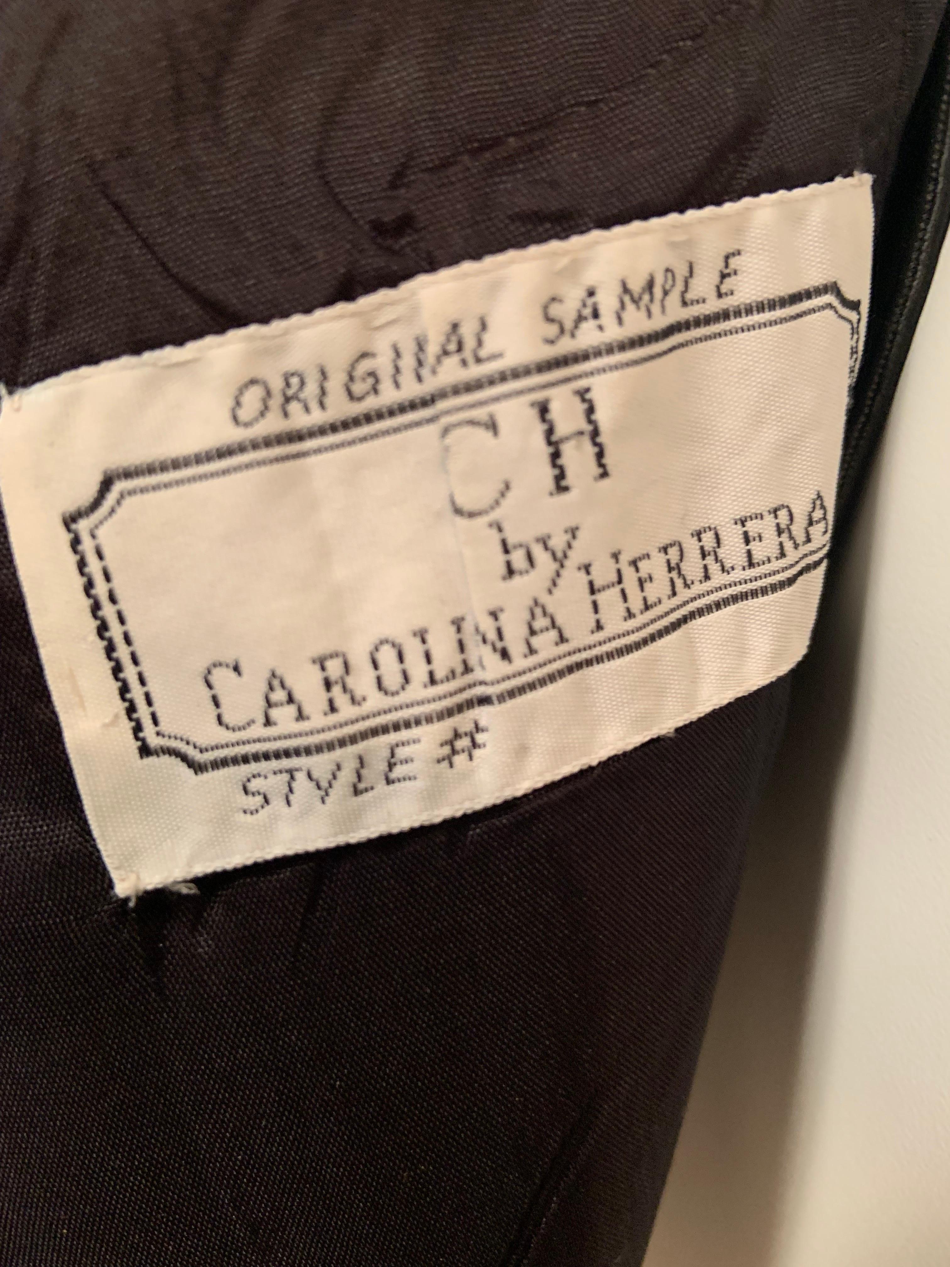 Carolina Herrera Strapless Black Silk Evening Dress For Sale 3