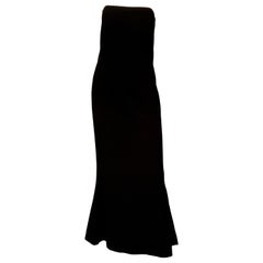 Abito da sera in seta nera senza spalline di Carolina Herrera