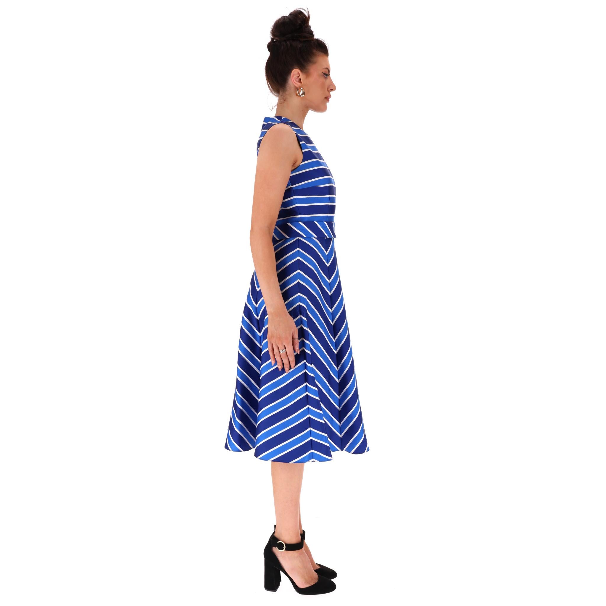 Vestido de rayas Carolina Herrera Azul en venta