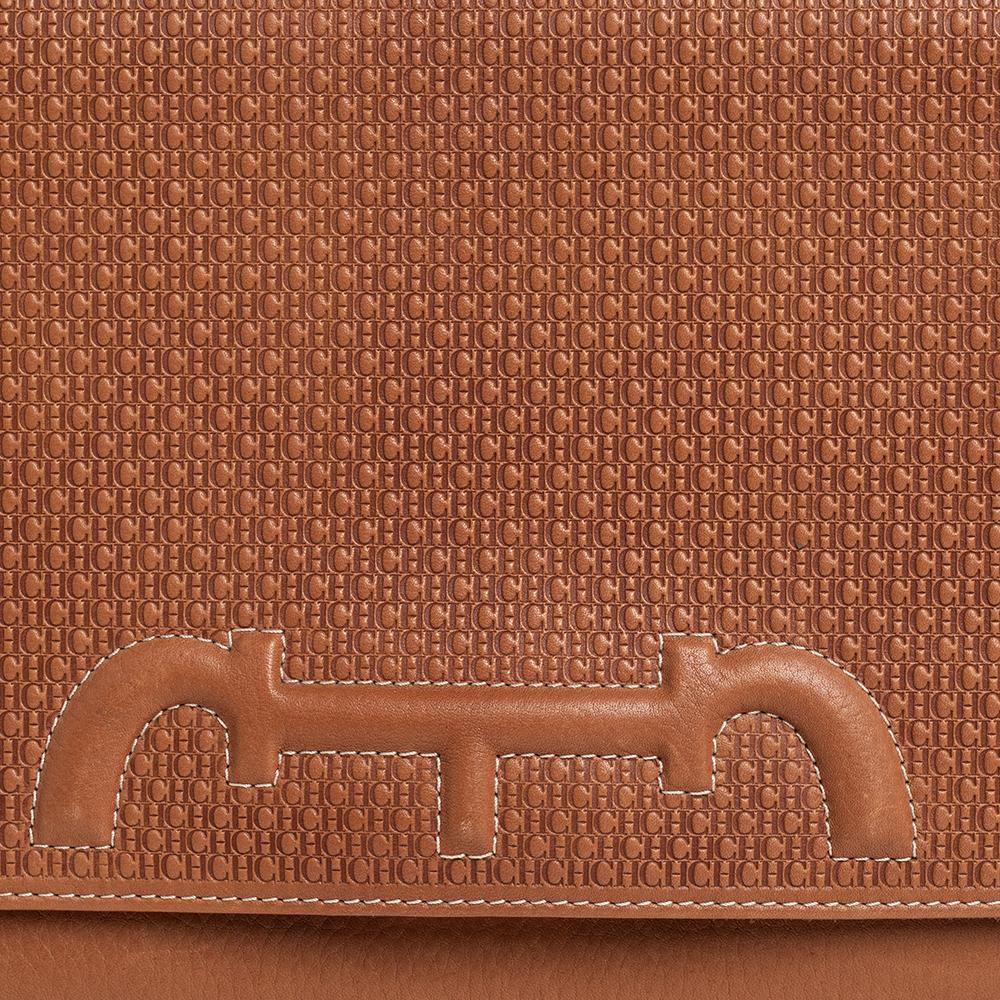 Marrone Carolina Herrera Borsa a tracolla media Doma Insignia in pelle Monogram Tan