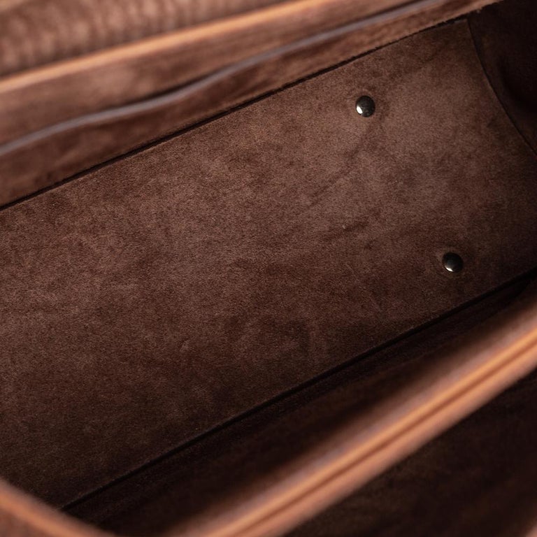 CH Carolina Herrera Tan Embossed Leather Doma Insignia Satchel - The Luxury  Flavor