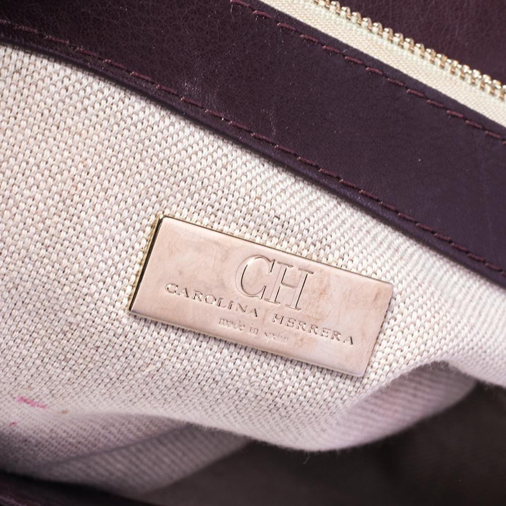 Carolina Herrera Dreifarbige Umhängetasche aus Leder mit Metallklappe Damen