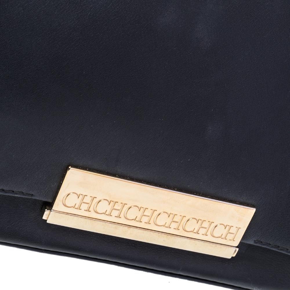 Carolina Herrera Dreifarbige Umhängetasche aus Leder mit Metallklappe 3