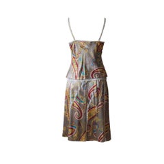 Carolina Herrera Vintage Silk Paisley Two-Piece Set - Camisole & Skirt - 2000s
