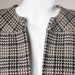 Giacca blazer vintage in lana di Carolina Herrera con spalle larghe