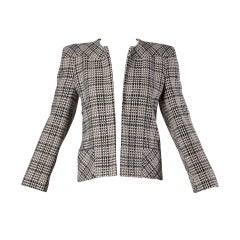 Giacca blazer vintage in lana di Carolina Herrera con spalle larghe
