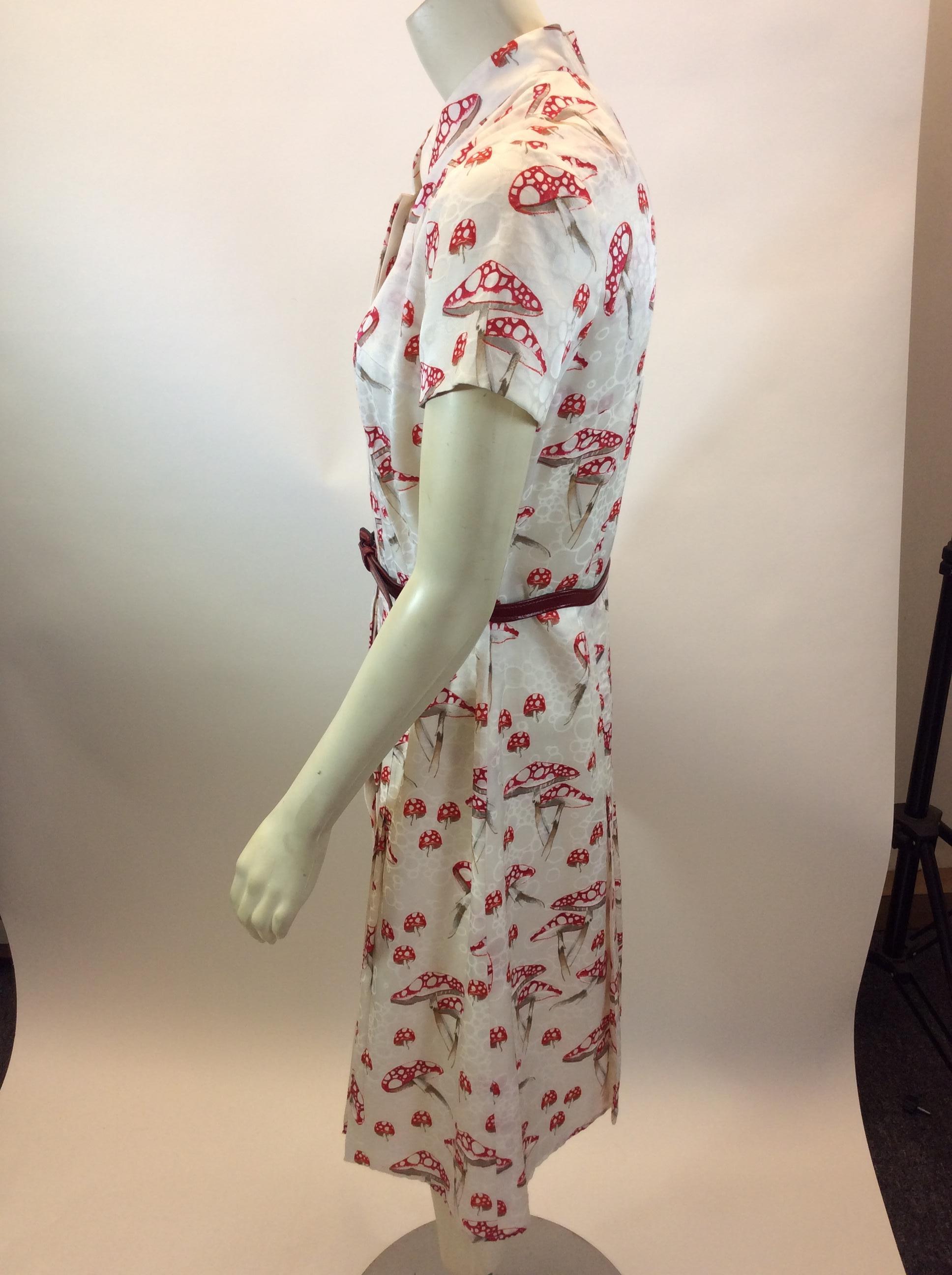 Carolina Herrera White and Red Mushroom Print Dress
Comes with belt
$299
Made in the US
Size 6
Length 40