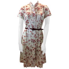 Carolina Herrera White and Red Mushroom Print Dress