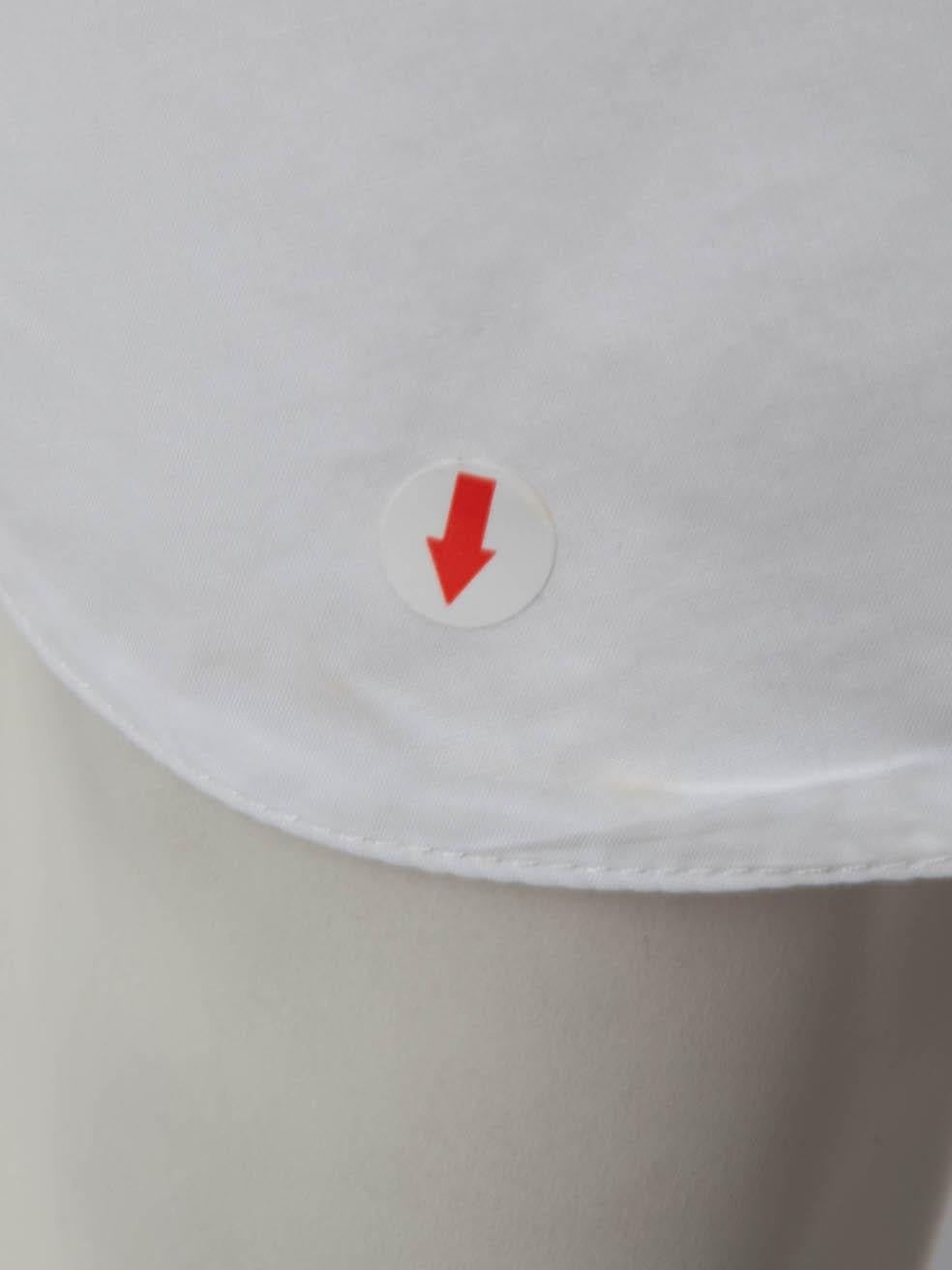 Carolina Herrera White Two-Tone Belted Shirt Dress Size XL For Sale 3