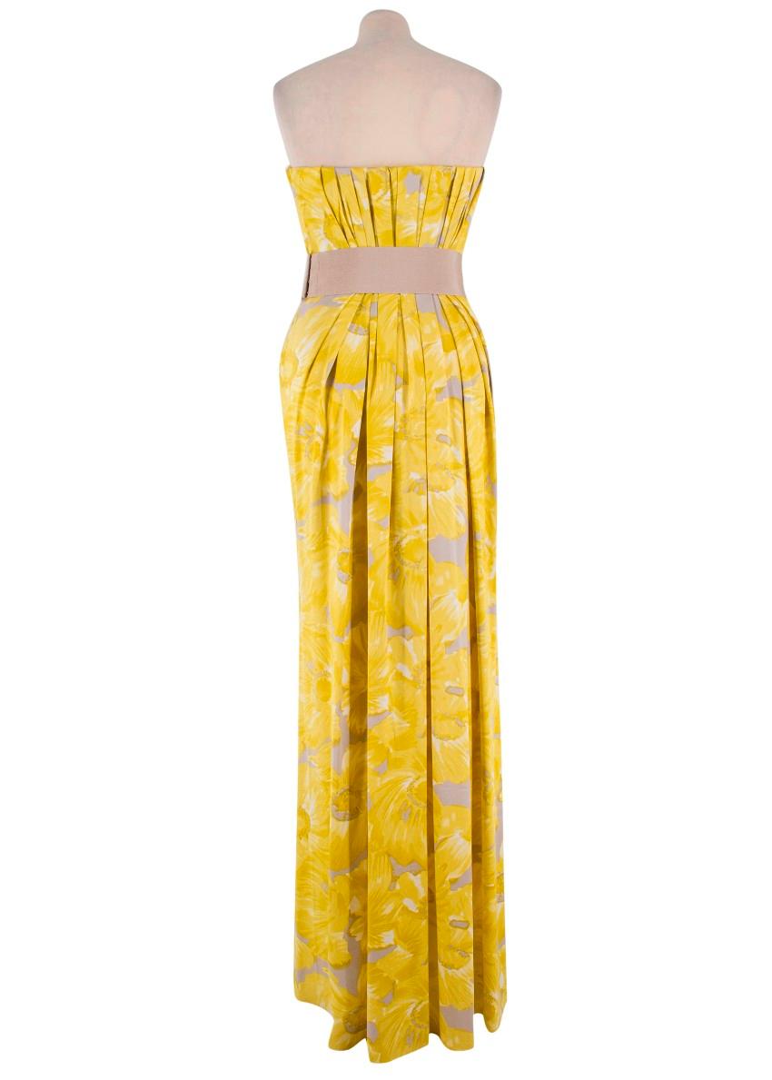 carolina herrera yellow silk dress