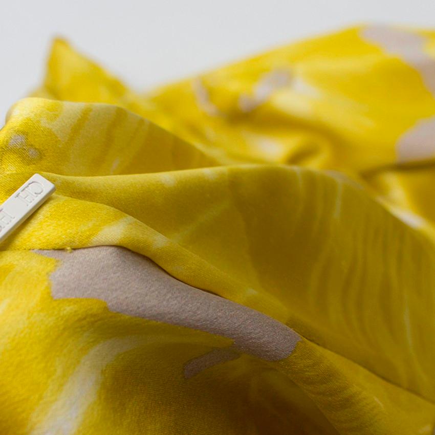 Carolina Herrera Yellow Floral Strapless Silk Gown US 2 In Excellent Condition In London, GB