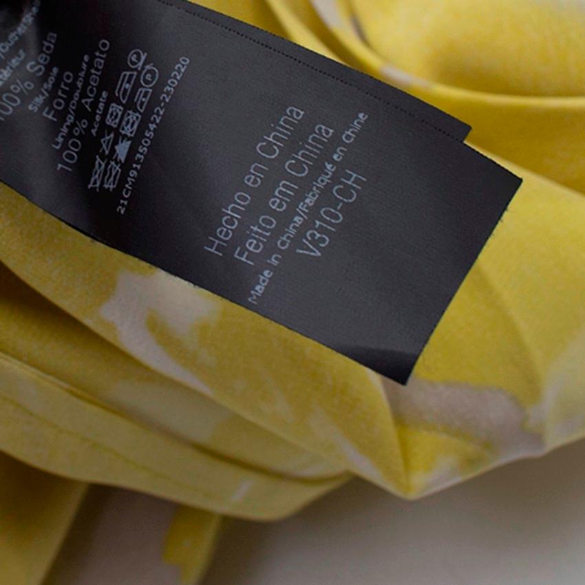 Carolina Herrera Yellow Floral Strapless Silk Gown US 2 2