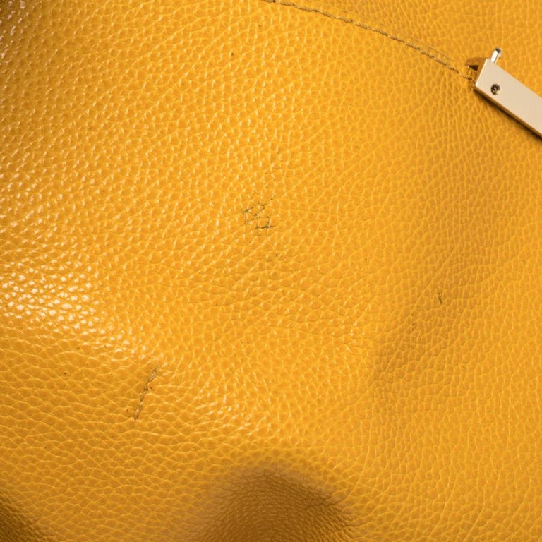 Carolina Herrera Yellow Leather Minuetto Flap Top Handle Bag at 1stDibs ...