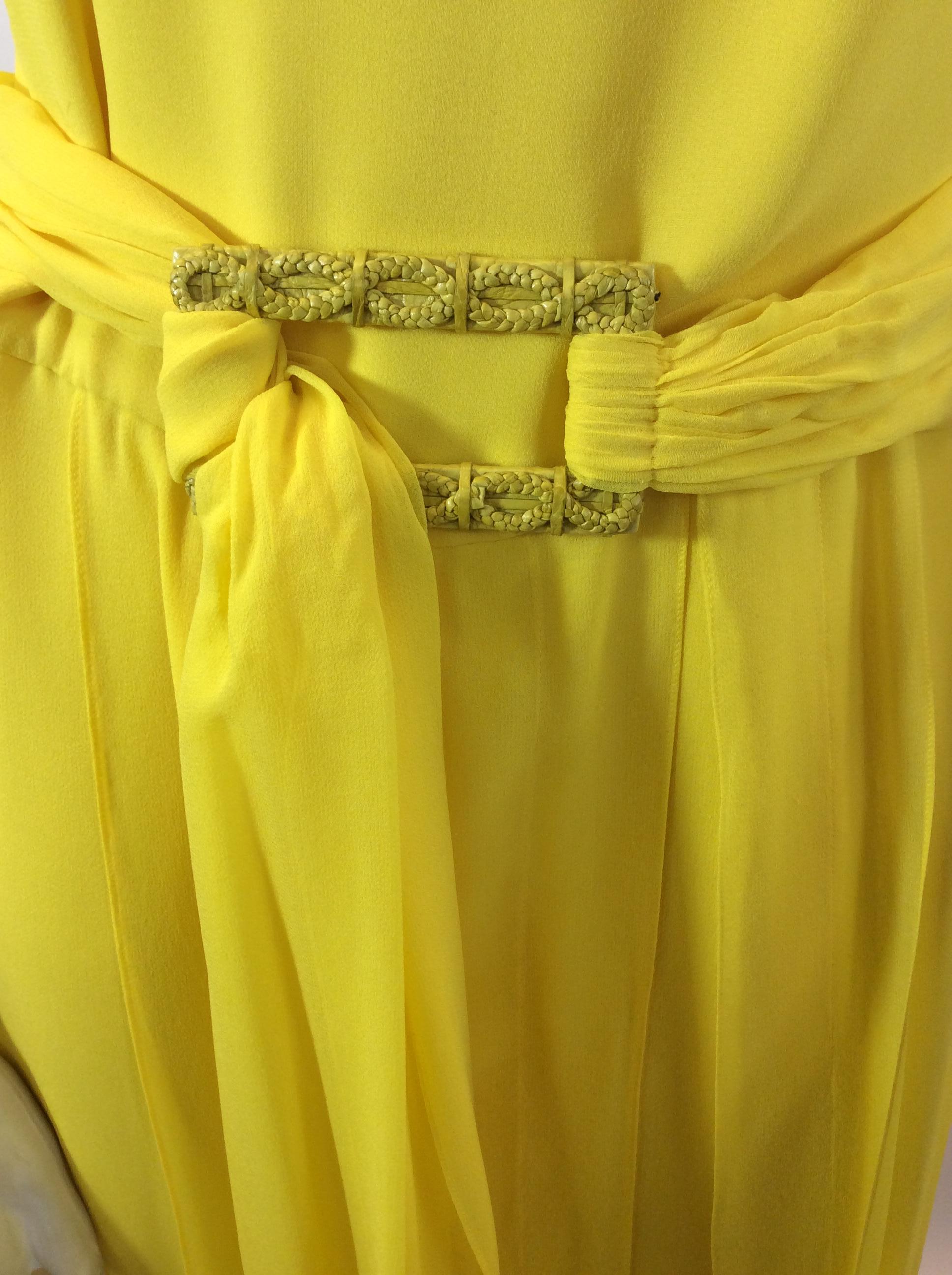 Carolina Herrera Yellow Silk Dress For Sale 2