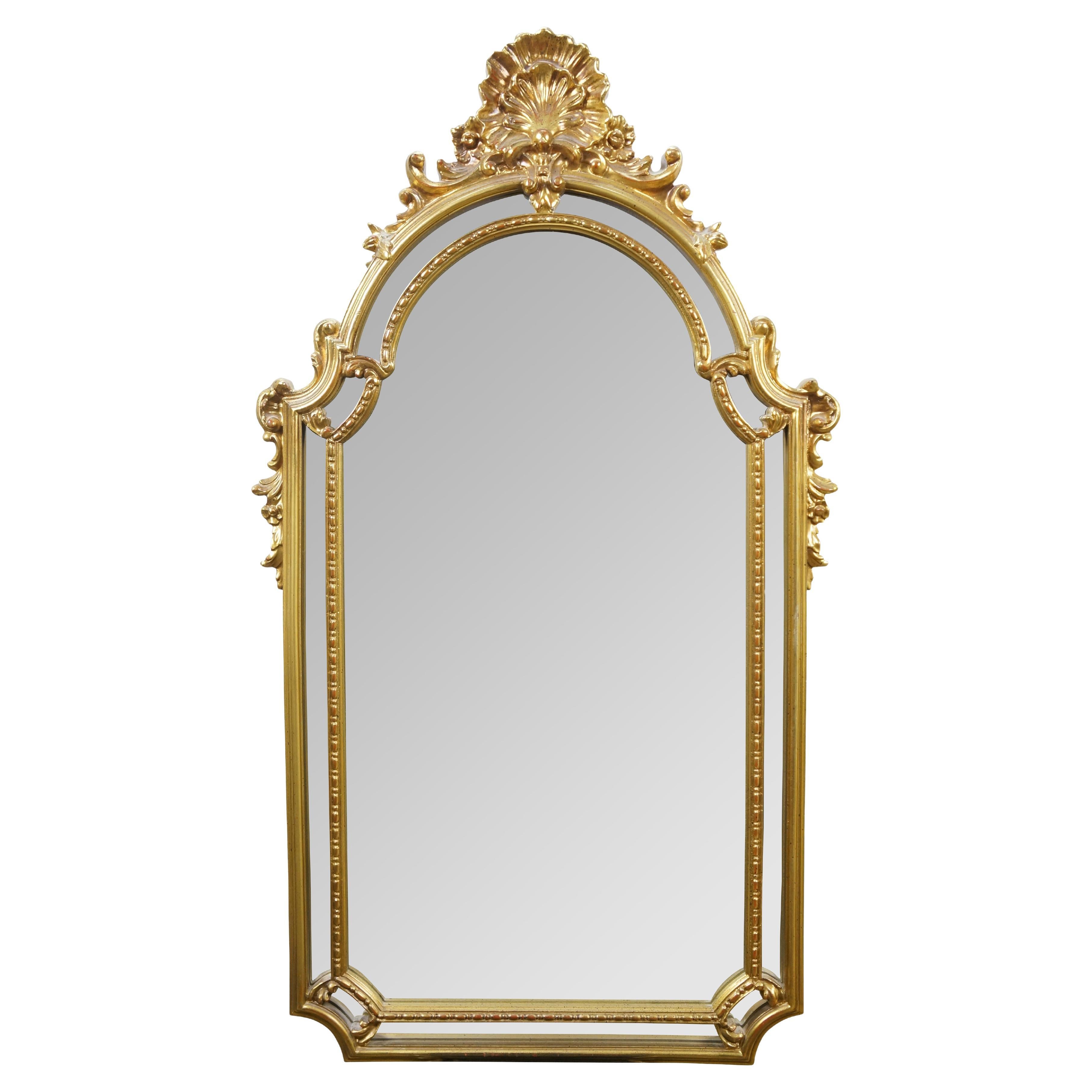 Carolina Mirror Company French Louis XV Scalloped Acanthus Gilt Mirror 44"