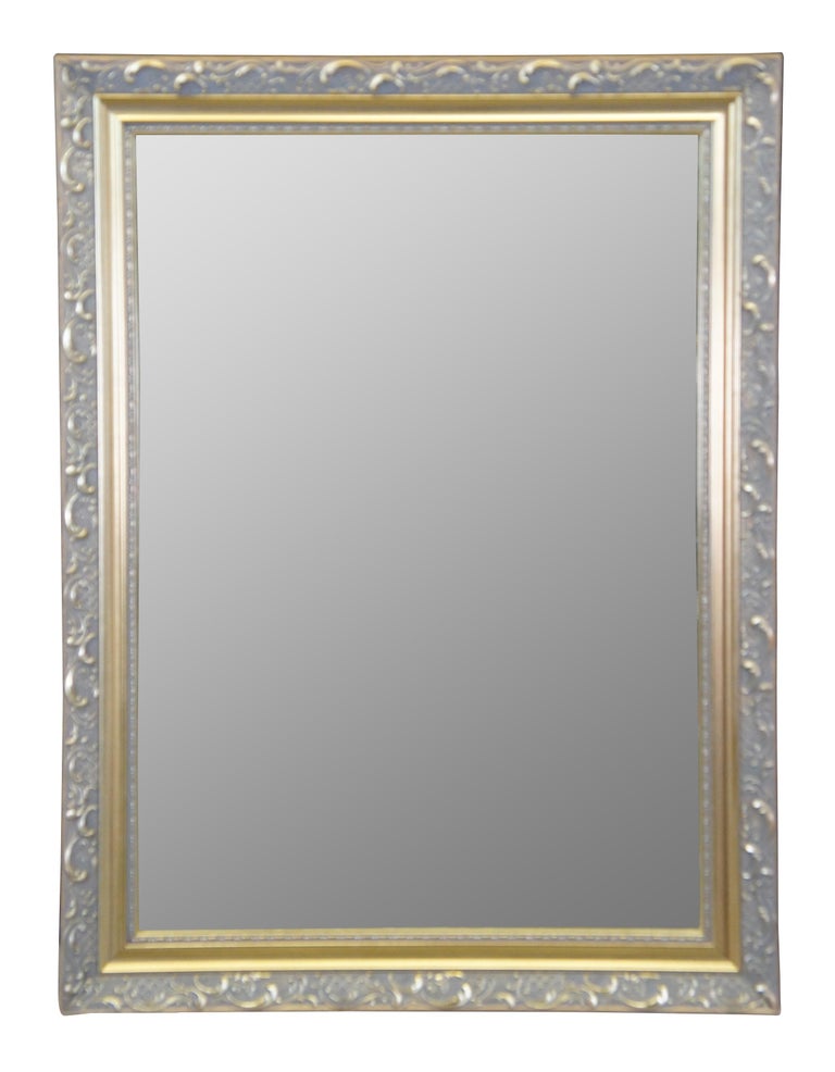 Carolina Mirror Company Rectangular Gold over Mantel Wall Mirror Beveled Glass
