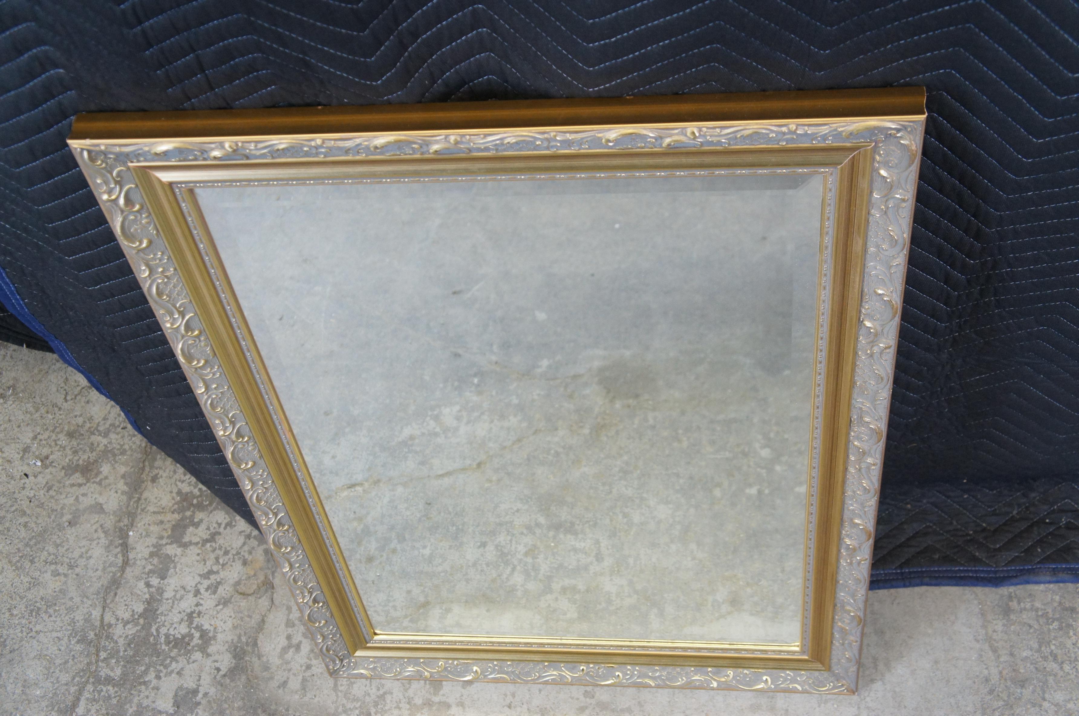 Carolina Mirror Company Rectangular Gold over Mantel Wall Mirror Beveled Glass For Sale 1