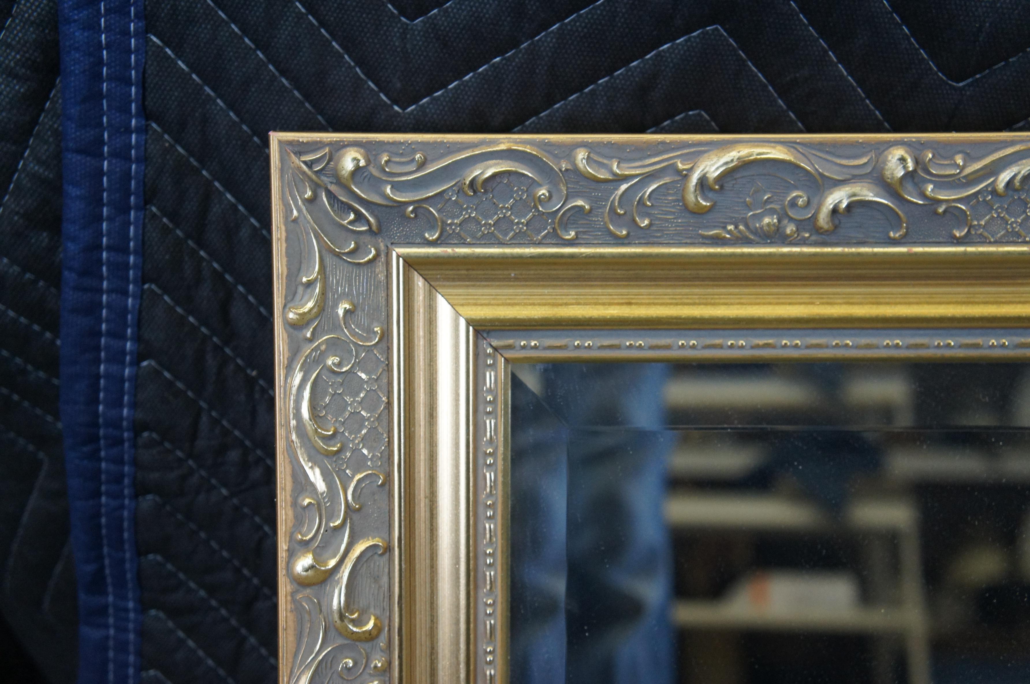 Carolina Mirror Company Rectangular Gold over Mantel Wall Mirror Beveled Glass For Sale 2