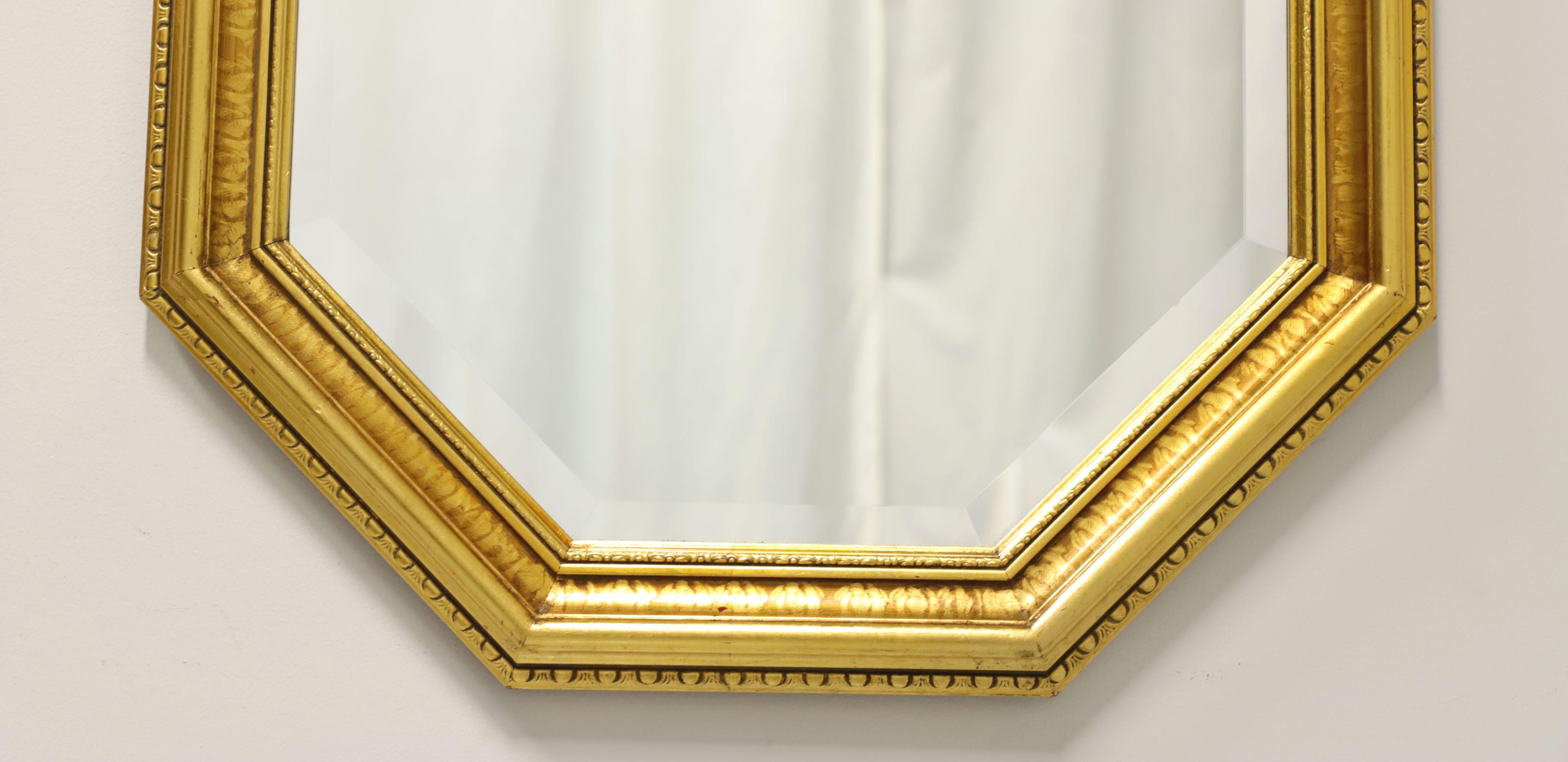 Other CAROLINA MIRROR Traditional Octagonal Beveled Wall Mirror in Gold Frame For Sale