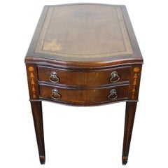 Carolina Panel Co Hepplewhite Style Mahogany Leather Top End Table Federal