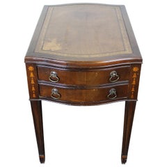 Carolina Panel Co Hepplewhite Style Mahogany Leather Top End Table Federal