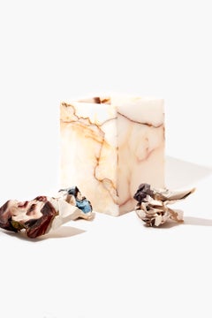 Seau en papier Carolina, pierre d'onyx crème