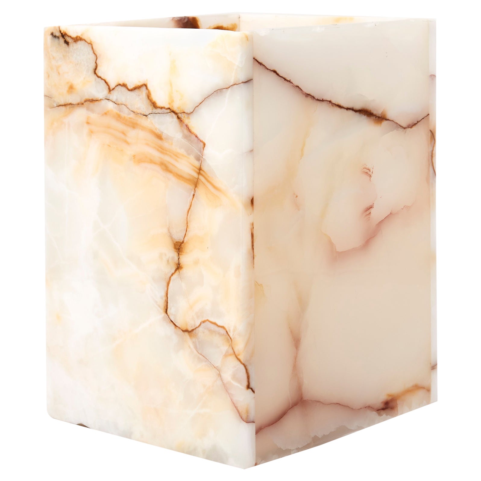 Secchio di carta Carolina, Pietra Onice Crema