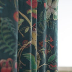 Carolina Parakeets Tree of Life in Forest Tropical Printed Curtain Weight Linen