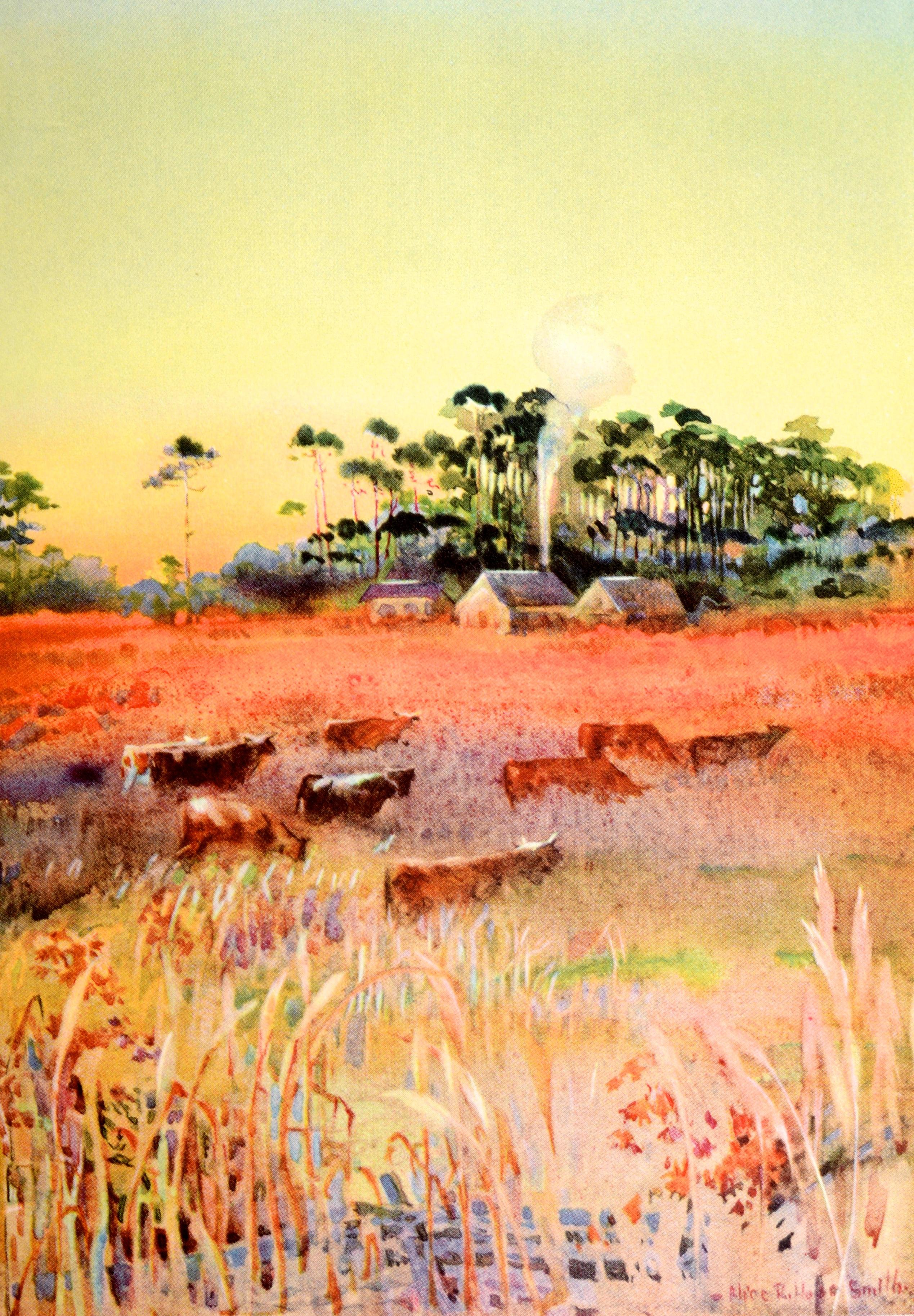 Carolina Rice Plantation of the 50's Signé par l'illustrateur, copie de l'éditeur en vente 8