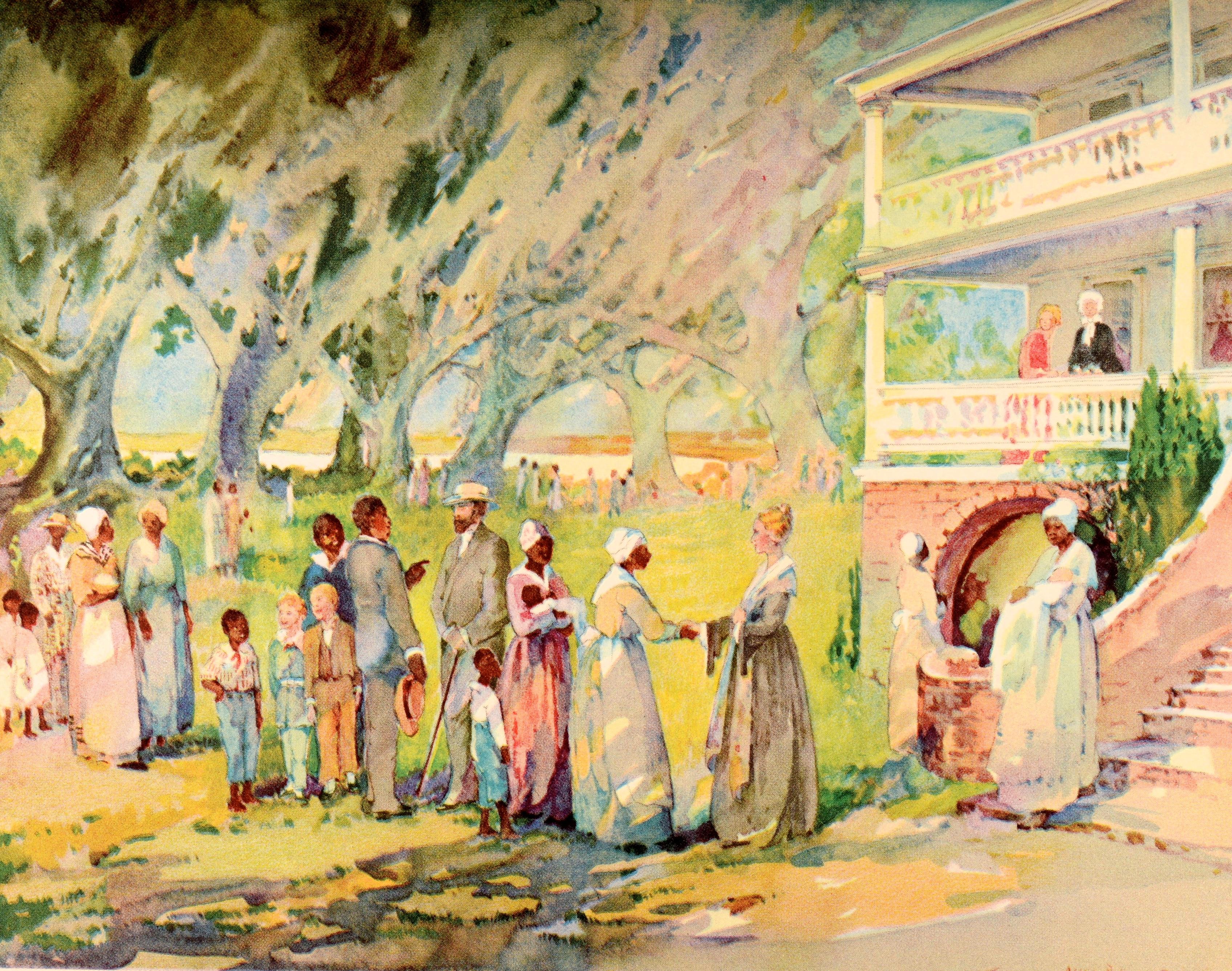 Carolina Rice Plantation of the 50er Jahre, signiert von der Illustratorin, Kopie des Verlegers im Angebot 13