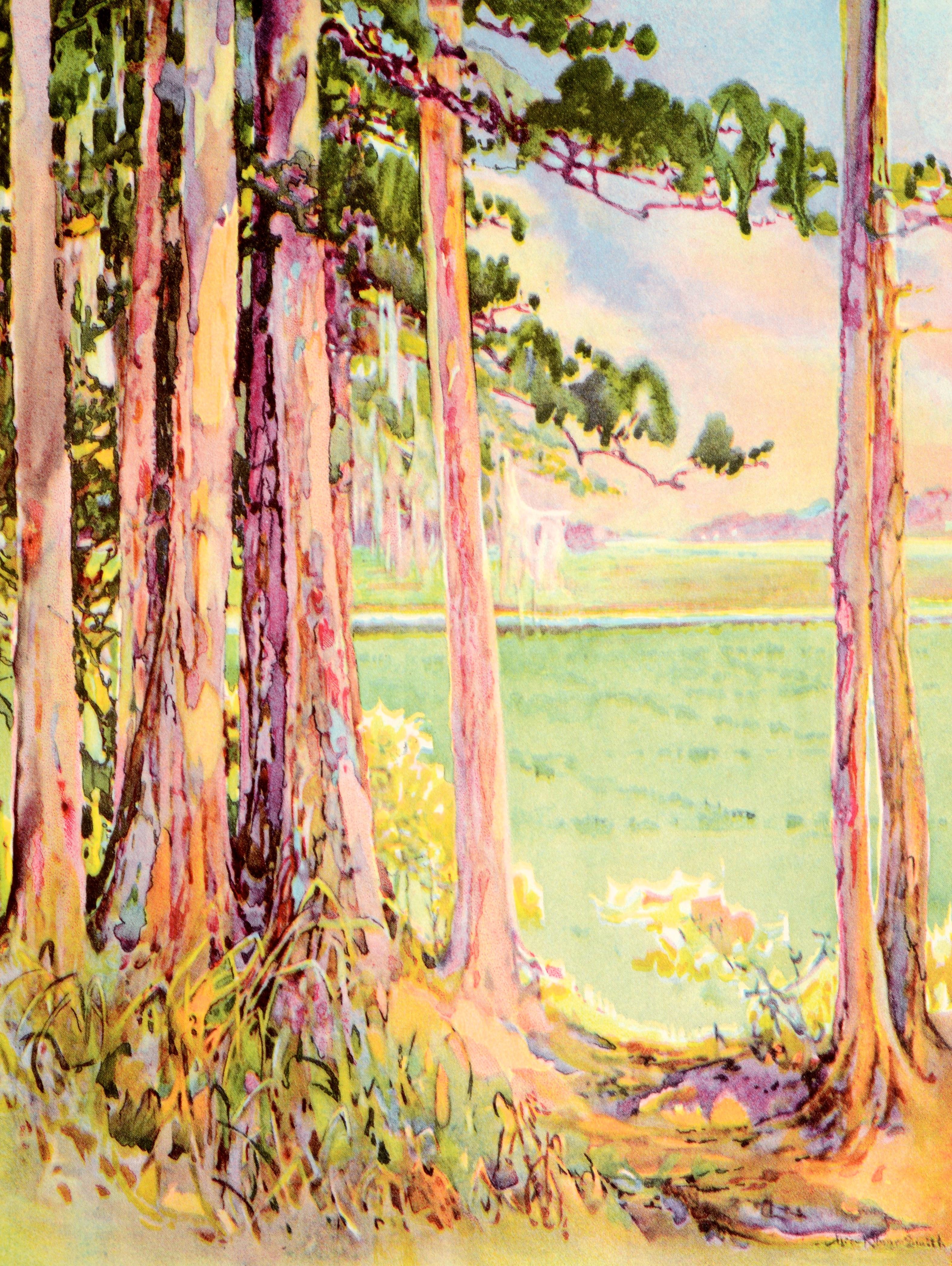 Carolina Rice Plantation of the 50er Jahre, signiert von der Illustratorin, Kopie des Verlegers im Angebot 2