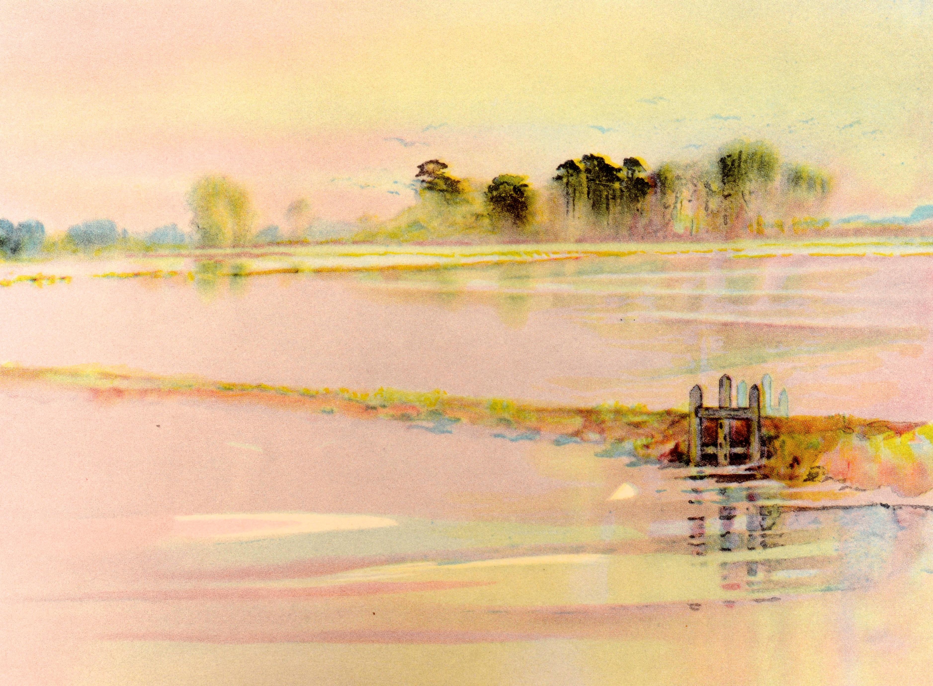 Carolina Rice Plantation of the 50's Signé par l'illustrateur, copie de l'éditeur en vente 3