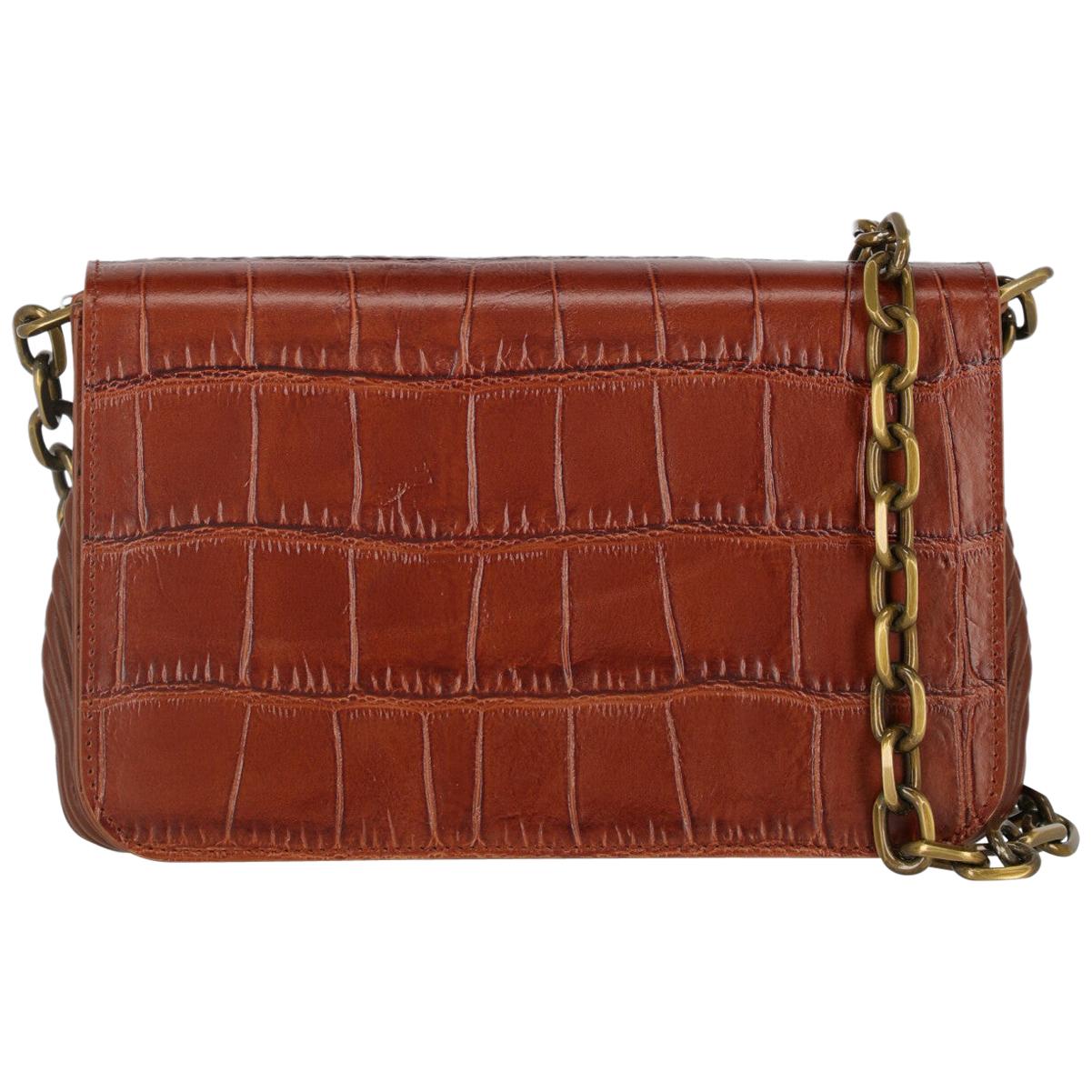 Carolina Santo Domingo Woman Shoulder bag Brown Leather For Sale