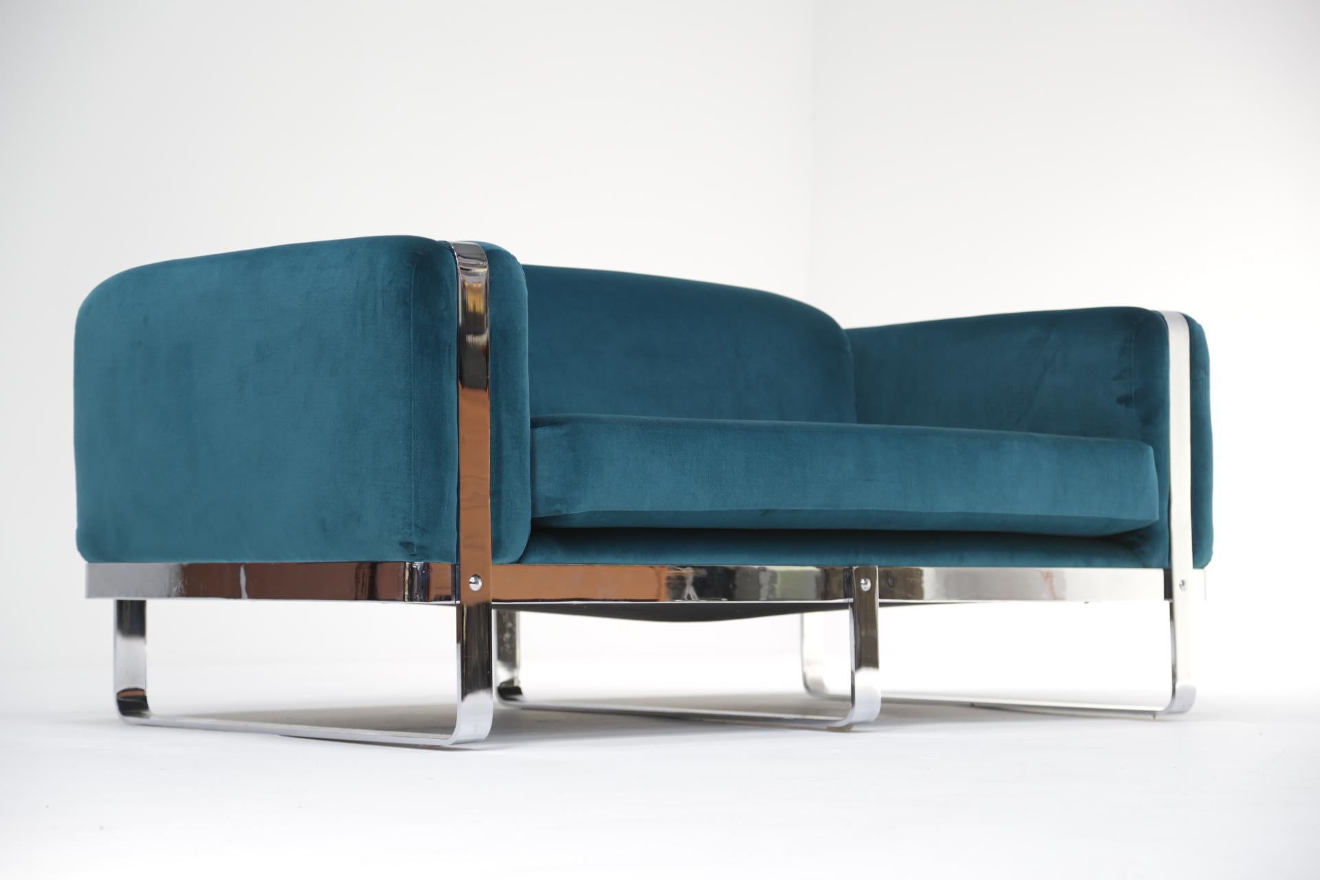 teal velvet loveseat