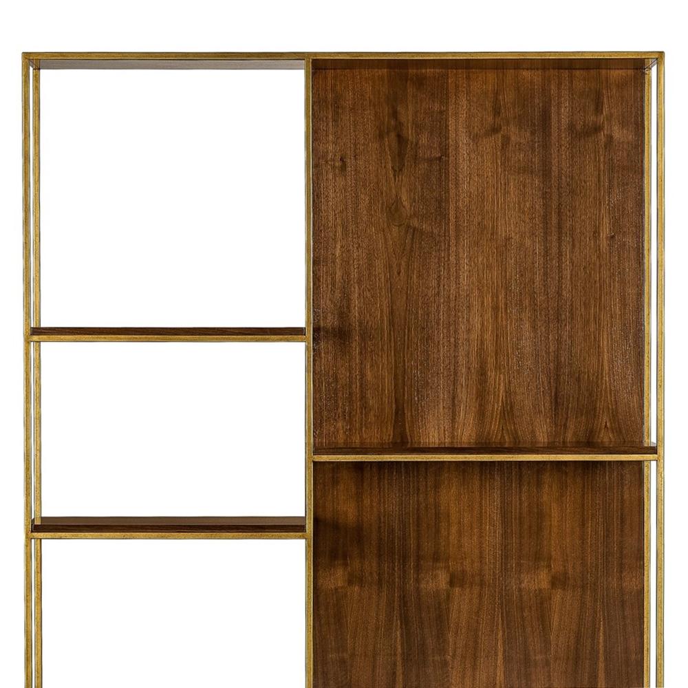 English Carolina Shelf in Solid Oak and Walnut Structure