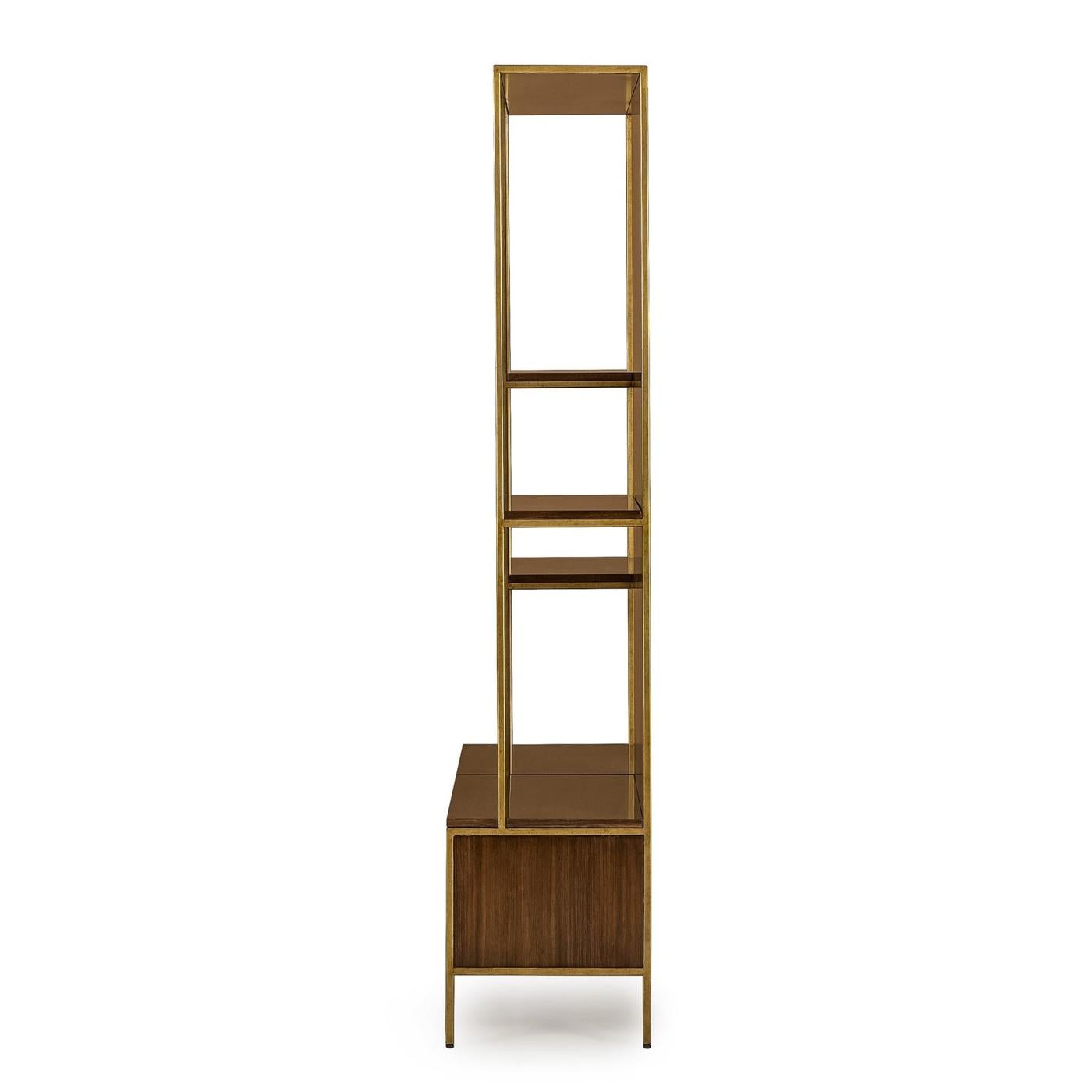 Contemporary Carolina Shelf in Solid Oak and Walnut Structure
