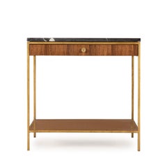 Carolina Side Table with Black Marquina Marble Top