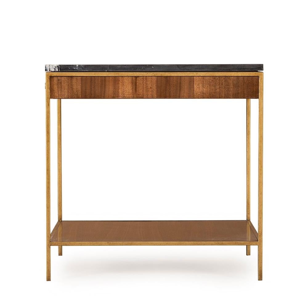 Anglais Table d'appoint Carolina avec plateau en marbre noir Marquina en vente