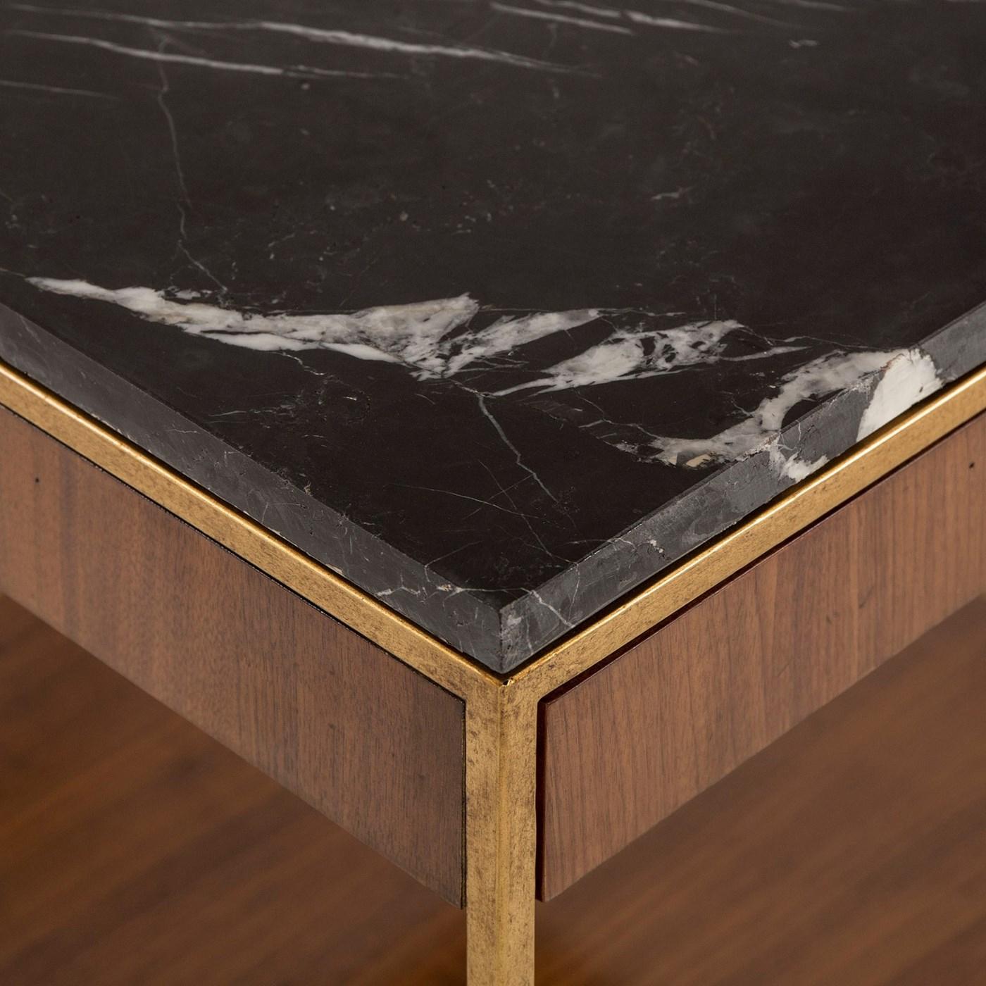 Contemporary Carolina Side Table with Black Marquina Marble Top For Sale