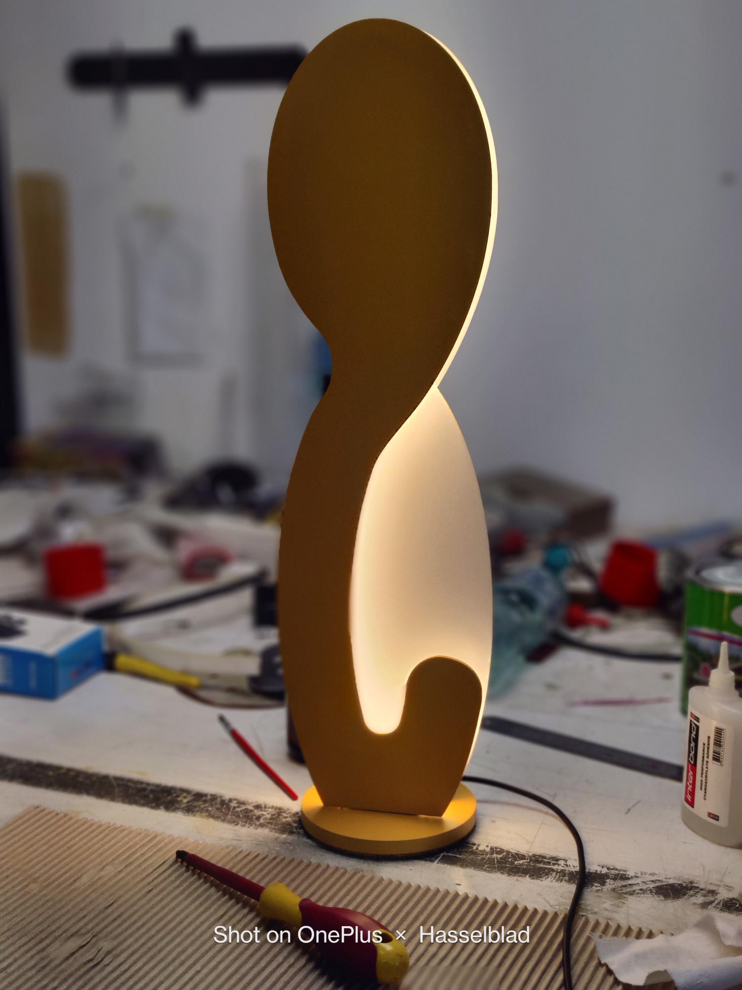 Iron Carolina Table Lamp Hand Made Minimalist Italian Design by Tommaso Cristofaro For Sale