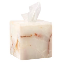 Carolina Tissue Holder, Cream Onyx Stone