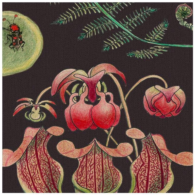 Carolina Baum des Lebens in Prunus Tropical Botanical Wallpaper (Sonstiges) im Angebot