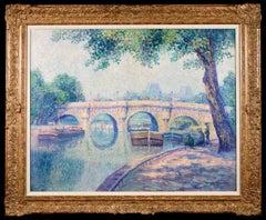 Le Pont Neuf - Parigi 1919 - Paesaggio impressionista dipinto a olio da Caroline Armington