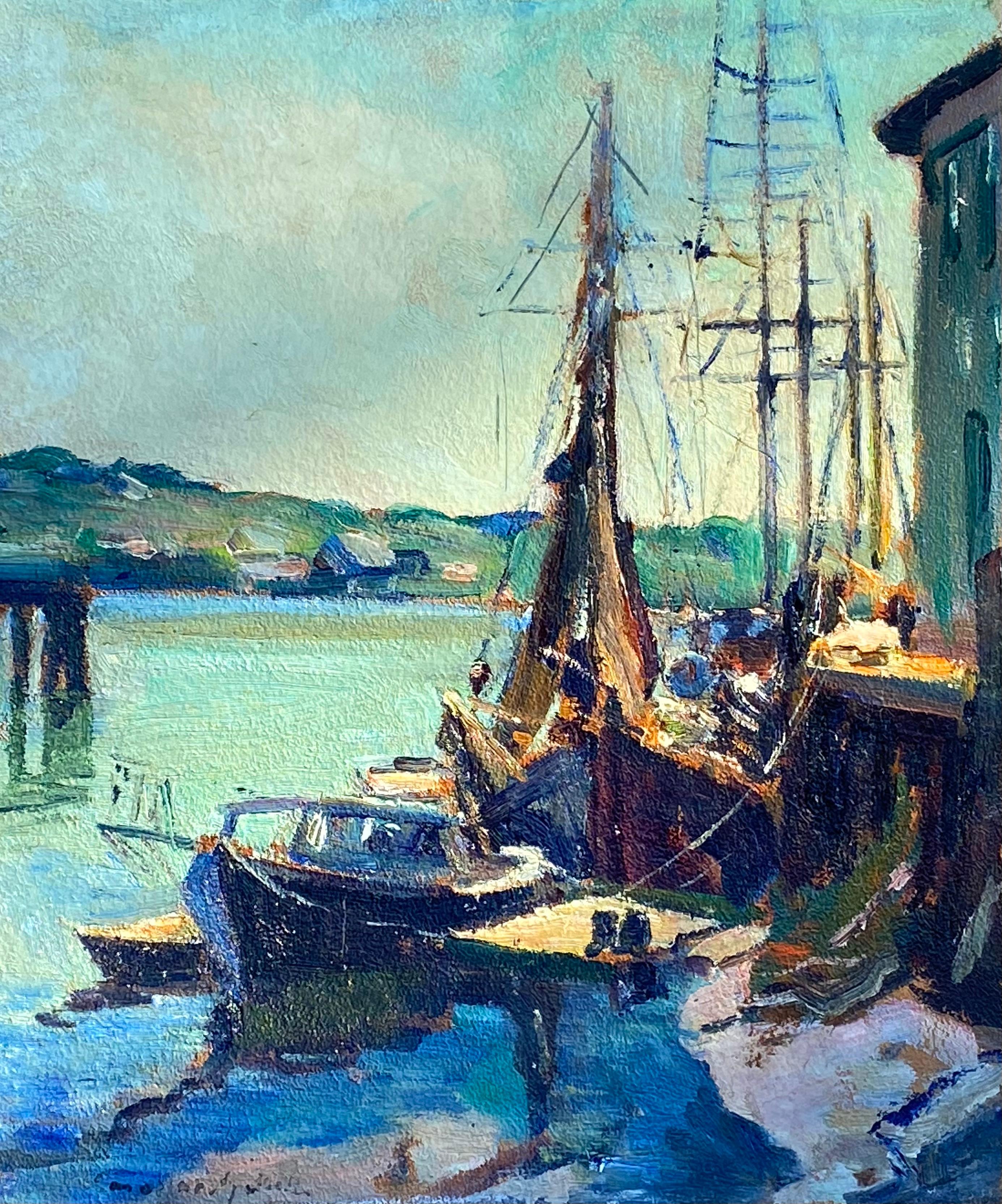Gloucester Docks (Post-Impressionismus), Painting, von Caroline Bell