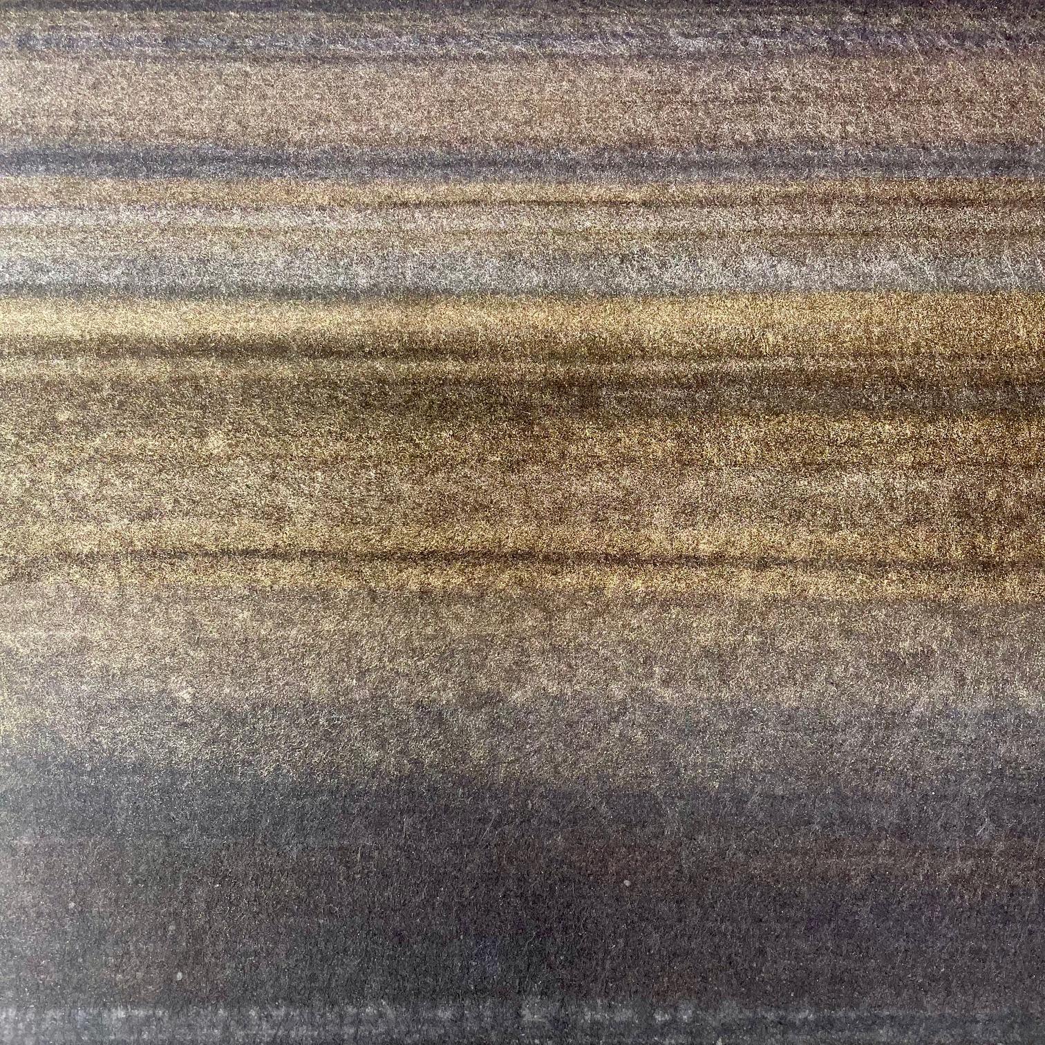 Gold suspension - abstract painting gold grey brown color using crushed minerals For Sale 3