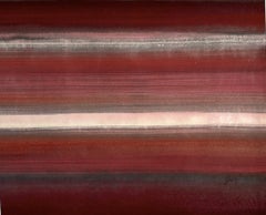Red Encounter - abstract painting red dominant color using crushed minerals