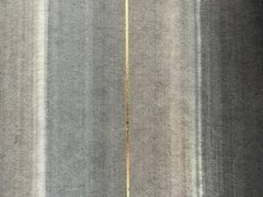 Reflect - pittura astratta di colore blu grigio oro con minerali frantumati