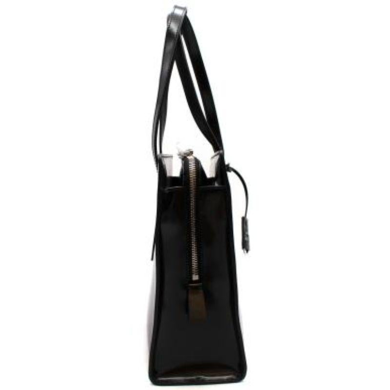 Caroline Black Leather Tote Bag For Sale 1