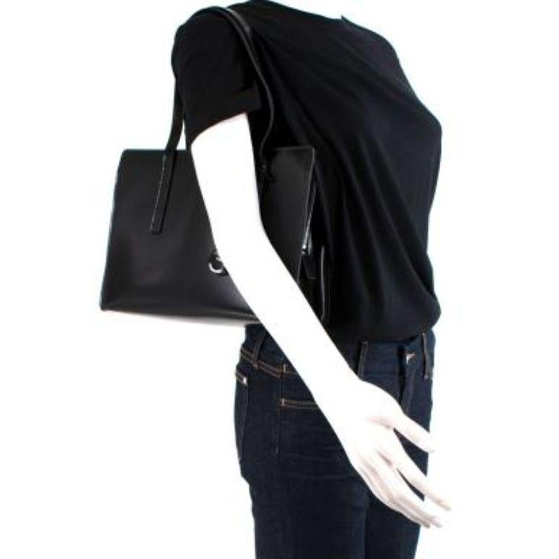 Caroline Black Leather Tote Bag For Sale 3