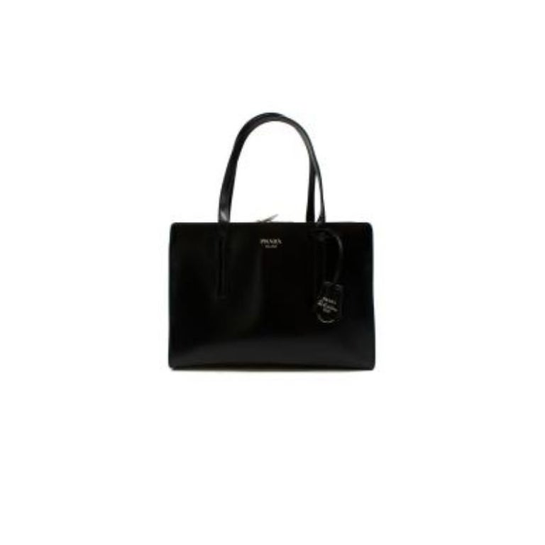 Caroline Black Leather Tote Bag For Sale at 1stDibs